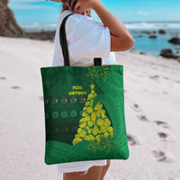 Cook Islands Christmas Tote Bag Seashell Xmas Tree Tribal Waves - Polynesian Pride