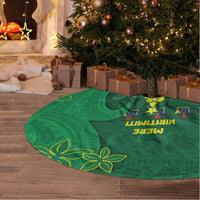 Cook Islands Christmas Tree Skirt Seashell Xmas Tree Tribal Waves - Polynesian Pride