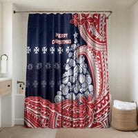Wallis And Futuna Christmas Bathroom Set Seashell Xmas Tree Tribal Waves - Polynesian Pride