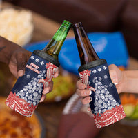 Wallis And Futuna Christmas 4 in 1 Can Cooler Tumbler Seashell Xmas Tree Tribal Waves - Polynesian Pride