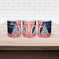 Wallis And Futuna Christmas Ceramic Mug Seashell Xmas Tree Tribal Waves - Polynesian Pride