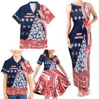 Wallis And Futuna Christmas Family Matching Tank Maxi Dress and Hawaiian Shirt Seashell Xmas Tree Tribal Waves DT05 - Polynesian Pride