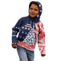 Wallis And Futuna Christmas Kid Hoodie Seashell Xmas Tree Tribal Waves - Polynesian Pride