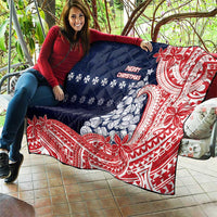 Wallis And Futuna Christmas Quilt Seashell Xmas Tree Tribal Waves - Polynesian Pride