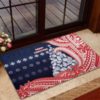Wallis And Futuna Christmas Rubber Doormat Seashell Xmas Tree Tribal Waves DT05 - Polynesian Pride