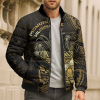 Niue Christmas Bomber Puffer Jacket Niuean Crab Xmas Tribal Waves - Polynesian Pride