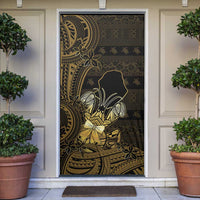 Niue Christmas Door Cover Niuean Crab Xmas Tribal Waves - Polynesian Pride