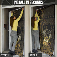 Niue Christmas Door Cover Niuean Crab Xmas Tribal Waves - Polynesian Pride