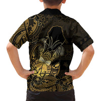 Niue Christmas Family Matching Short Sleeve Bodycon Dress and Hawaiian Shirt Niuean Crab Xmas Tribal Waves - Polynesian Pride