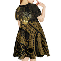 Niue Christmas Kid Short Sleeve Dress Niuean Crab Xmas Tribal Waves DT05 - Polynesian Pride