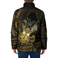 Niue Christmas Padded Jacket Niuean Crab Xmas Tribal Waves - Polynesian Pride