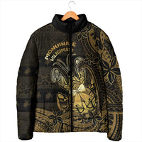 Niue Christmas Padded Jacket Niuean Crab Xmas Tribal Waves - Polynesian Pride