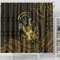 Niue Christmas Shower Curtain Niuean Crab Xmas Tribal Waves - Polynesian Pride