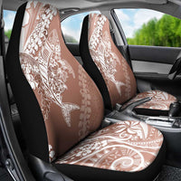 Hawaii Puakenikeni And Maile Lei Car Seat Cover Brown Polynesian Shark Tattoo DT05