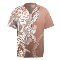 Hawaii Puakenikeni And Maile Lei Rugby Jersey Brown Polynesian Shark Tattoo DT05