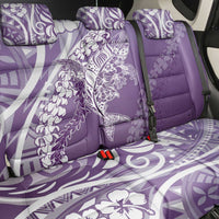 Hawaii Puakenikeni And Maile Lei Back Car Seat Cover Violet Polynesian Shark Tattoo DT05 - Polynesian Pride
