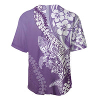 Hawaii Puakenikeni And Maile Lei Baseball Jersey Violet Polynesian Shark Tattoo DT05