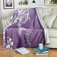 Hawaii Puakenikeni And Maile Lei Blanket Violet Polynesian Shark Tattoo DT05