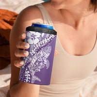 Hawaii Puakenikeni And Maile Lei 4 in 1 Can Cooler Tumbler Violet Polynesian Shark Tattoo DT05