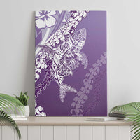 Hawaii Puakenikeni And Maile Lei Canvas Wall Art Violet Polynesian Shark Tattoo DT05