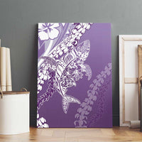 Hawaii Puakenikeni And Maile Lei Canvas Wall Art Violet Polynesian Shark Tattoo DT05