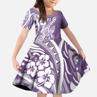 Hawaii Puakenikeni And Maile Lei Family Matching Mermaid Dress and Hawaiian Shirt Violet Polynesian Shark Tattoo DT05