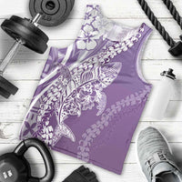 Hawaii Puakenikeni And Maile Lei Men Tank Top Violet Polynesian Shark Tattoo DT05