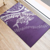 Hawaii Puakenikeni And Maile Lei Rubber Doormat Violet Polynesian Shark Tattoo DT05