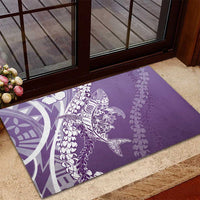 Hawaii Puakenikeni And Maile Lei Rubber Doormat Violet Polynesian Shark Tattoo DT05