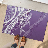 Hawaii Puakenikeni And Maile Lei Rubber Doormat Violet Polynesian Shark Tattoo DT05