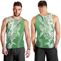 Hawaii Puakenikeni And Maile Lei Men Tank Top Green Polynesian Shark Tattoo DT05