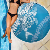 Hawaii Puakenikeni And Maile Lei Beach Blanket Blue Polynesian Shark Tattoo DT05