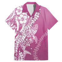 Hawaii Puakenikeni And Maile Lei Family Matching Mermaid Dress and Hawaiian Shirt Pink Polynesian Shark Tattoo DT05