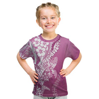 Hawaii Puakenikeni And Maile Lei Kid T Shirt Pink Polynesian Shark Tattoo DT05 Pink - Polynesian Pride