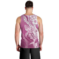 Hawaii Puakenikeni And Maile Lei Men Tank Top Pink Polynesian Shark Tattoo DT05