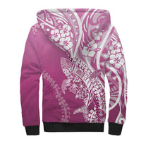Hawaii Puakenikeni And Maile Lei Sherpa Hoodie Pink Polynesian Shark Tattoo DT05