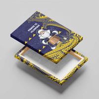 Tokelau Christmas Canvas Wall Art Santa With Tuluma Xmas Tribal Waves - Polynesian Pride