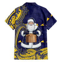 Tokelau Christmas Family Matching Long Sleeve Bodycon Dress and Hawaiian Shirt Santa With Tuluma Xmas Tribal Waves DT05 - Polynesian Pride