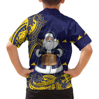 Tokelau Christmas Family Matching Puletasi and Hawaiian Shirt Santa With Tuluma Xmas Tribal Waves DT05 - Polynesian Pride