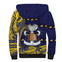 Tokelau Christmas Sherpa Hoodie Santa With Tuluma Xmas Tribal Waves - Polynesian Pride