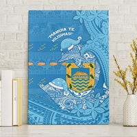 Tuvalu Christmas Canvas Wall Art Dolphins Santa Xmas Tribal Waves - Polynesian Pride