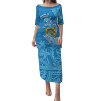 Tuvalu Christmas Family Matching Puletasi and Hawaiian Shirt Dolphins Santa Xmas Tribal Waves - Polynesian Pride