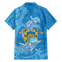 Tuvalu Christmas Family Matching Tank Maxi Dress and Hawaiian Shirt Dolphins Santa Xmas Tribal Waves DT05 - Polynesian Pride