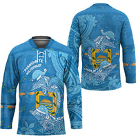 Tuvalu Christmas Hockey Jersey Dolphins Santa Xmas Tribal Waves - Polynesian Pride