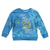 Tuvalu Christmas Kid Ugly Christmas Sweater Dolphins Santa Xmas Tribal Waves - Polynesian Pride