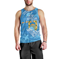 Tuvalu Christmas Men Tank Top Dolphins Santa Xmas Tribal Waves DT05 - Polynesian Pride
