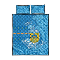 Tuvalu Christmas Quilt Bed Set Dolphins Santa Xmas Tribal Waves - Polynesian Pride