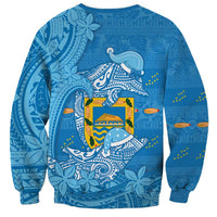 Tuvalu Christmas Sweatshirt Dolphins Santa Xmas Tribal Waves - Polynesian Pride