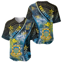 Personalised Tuvalu Baseball Jersey Dolphin On The Waves