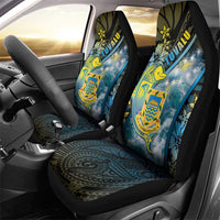 Tuvalu Car Seat Cover Dolphin On The Waves